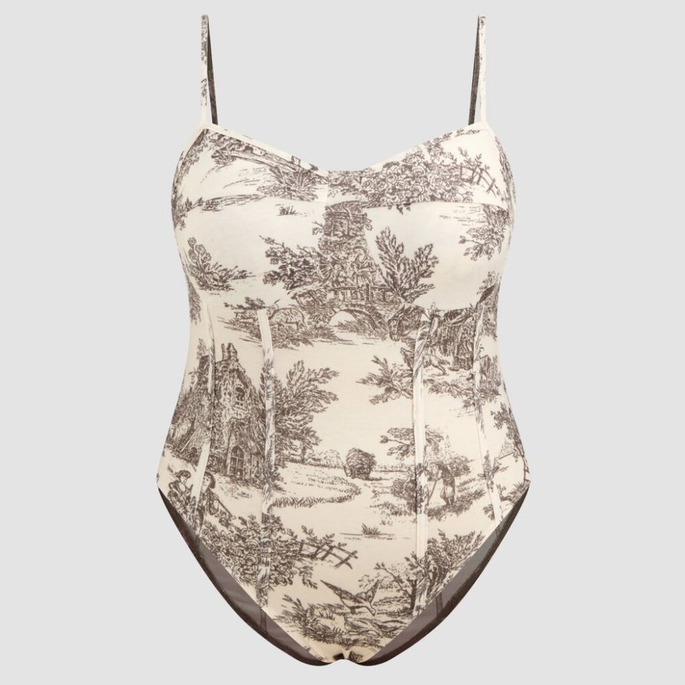 4XL Cider - Toile de Jouy Bodysuit Curve & Plus